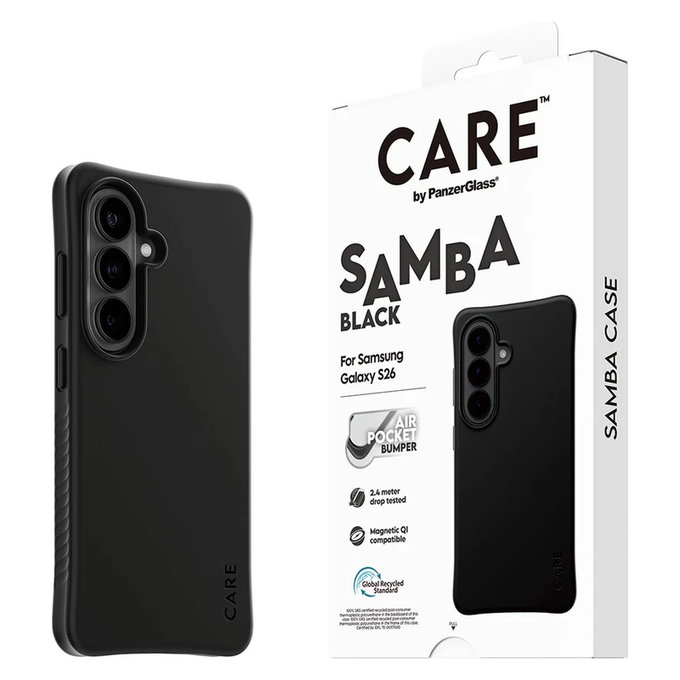 Étui Samba avec QI pour Samsung Galaxy S26, Noir, PanzerGlass