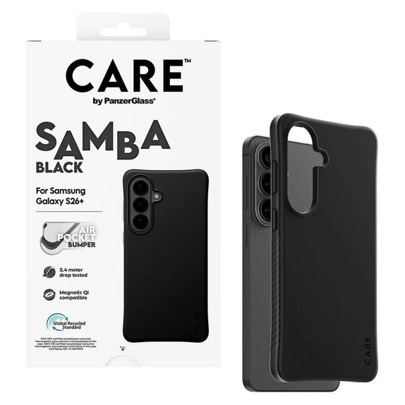 Étui Samba avec QI pour Samsung Galaxy S26+, Noir, PanzerGlass