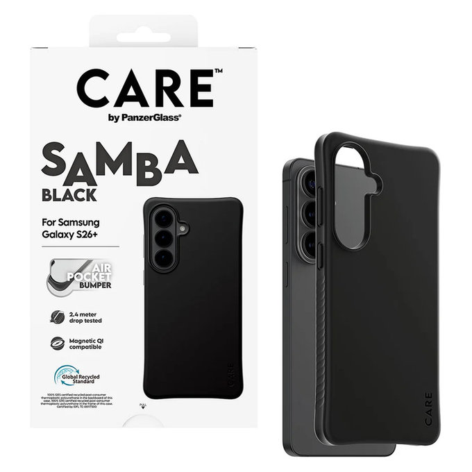 Étui Samba avec QI pour Samsung Galaxy S26+, Noir, PanzerGlass