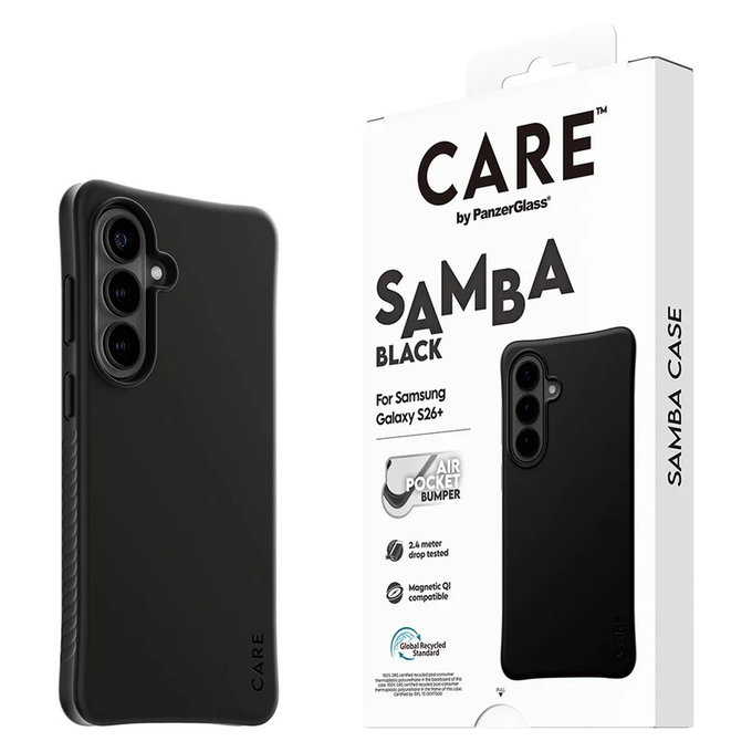 Étui Samba avec QI pour Samsung Galaxy S26+, Noir, PanzerGlass