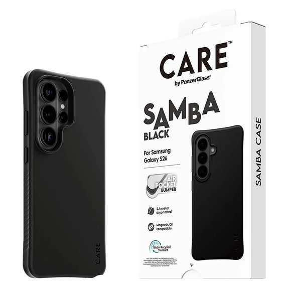 Étui Samba avec QI pour Samsung Galaxy S26 Ultra, Noir, PanzerGlass