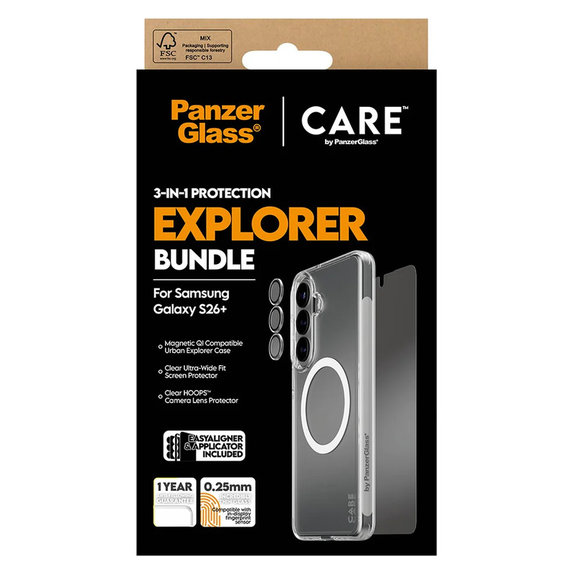 Bundle Explorer 3-en-1 pour Samsung Galaxy S26+, PanzerGlass