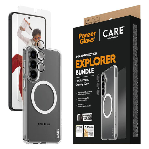 Bundle Explorer 3-en-1 pour Samsung Galaxy S26+, PanzerGlass