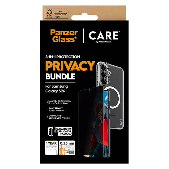 Bundle Privacy 3-en-1 pour Samsung Galaxy S26+, PanzerGlass