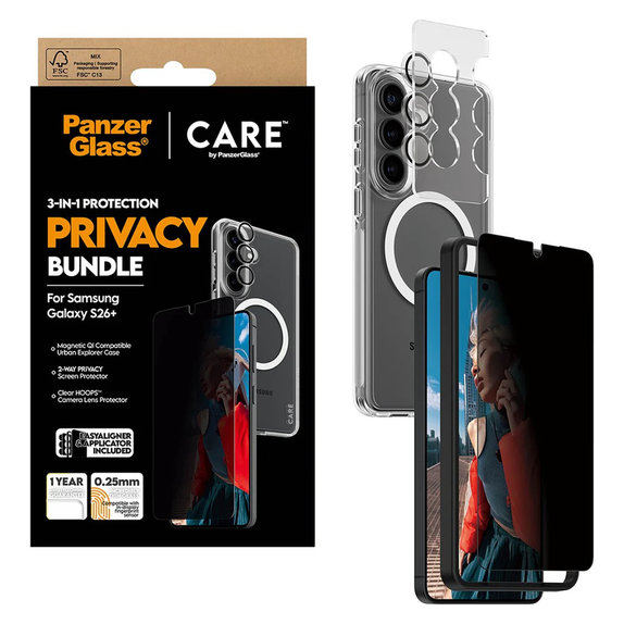Bundle Privacy 3-en-1 pour Samsung Galaxy S26+, PanzerGlass