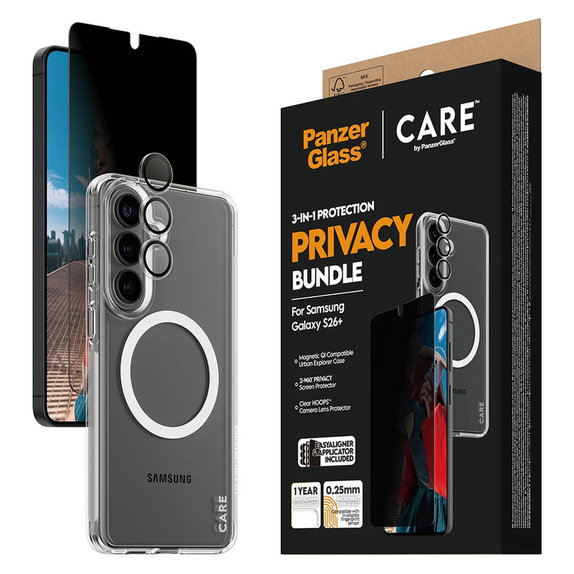 Bundle Privacy 3-en-1 pour Samsung Galaxy S26+, PanzerGlass