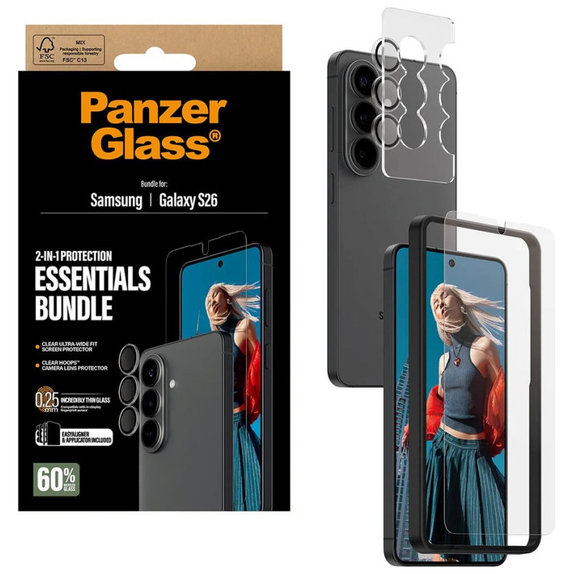 Bundle Essentials 2-en-1 pour Samsung S26, PanzerGlass