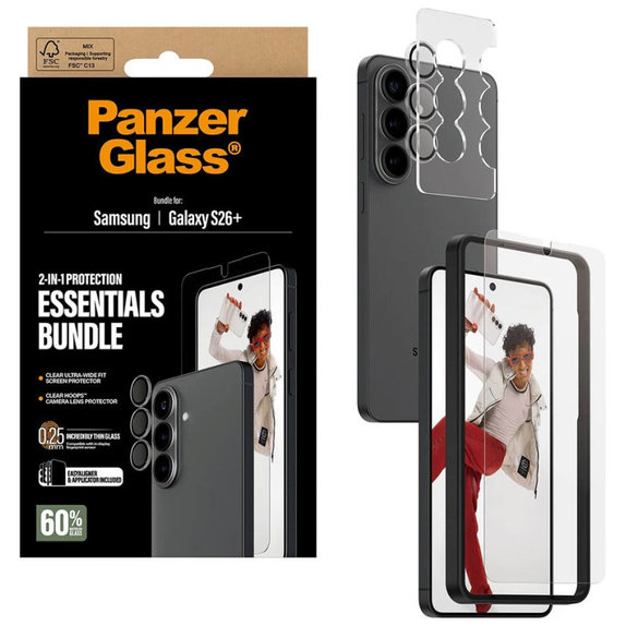 Bundle Essentials 2-en-1 pour Samsung S26+, PanzerGlass