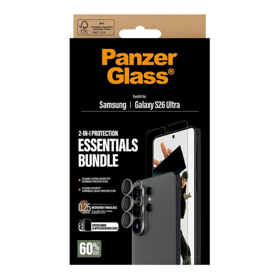 Bundle Essentials 2-en-1 pour Samsung S26 Ultra, PanzerGlass
