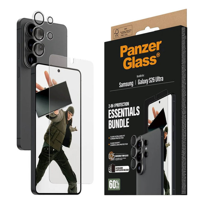 Bundle Essentials 2-en-1 pour Samsung S26 Ultra, PanzerGlass