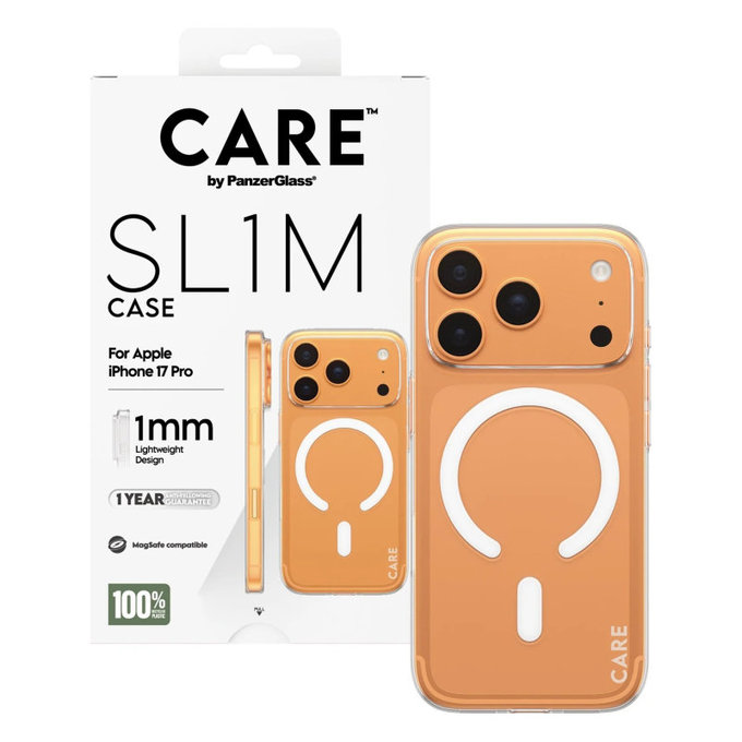 Étui SL1M pour iPhone 17 Pro, transparente, CARE