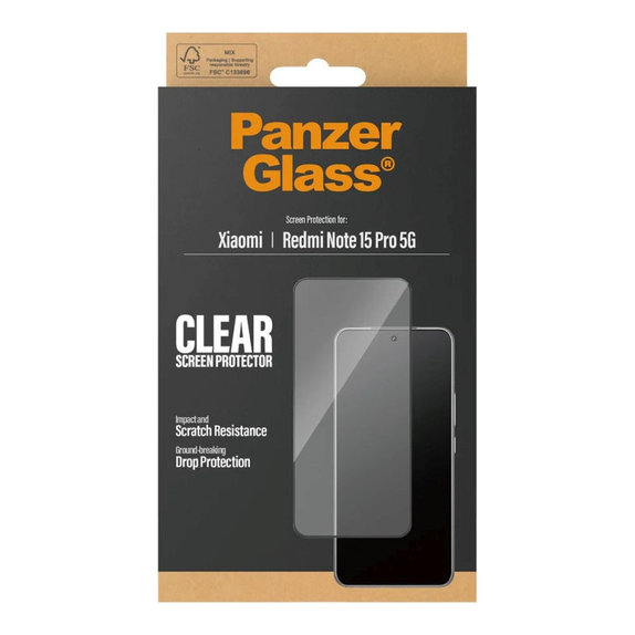 Verre trempé UWF pour Xiaomi Redmi Note 15 Pro 5G, Noir, PanzerGlass