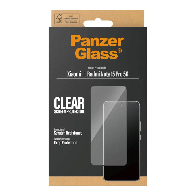 Verre trempé UWF pour Xiaomi Redmi Note 15 Pro 5G, Noir, PanzerGlass