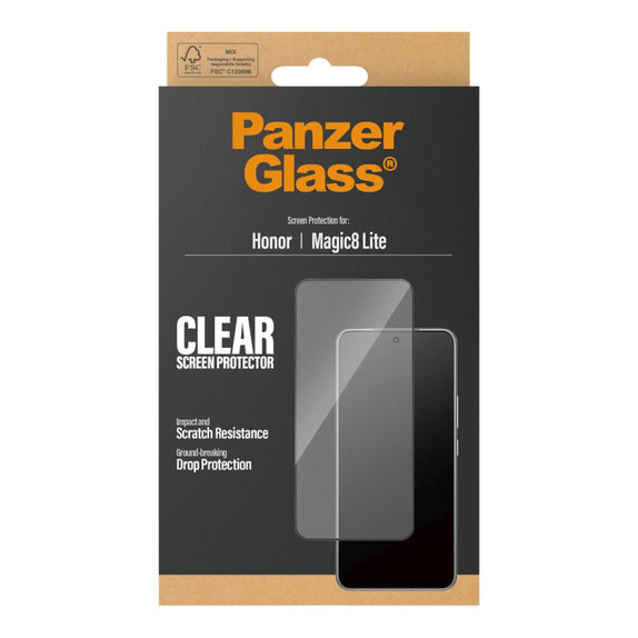 Verre trempé UWF pour Honor Magic8 Lite, Noir, PanzerGlass