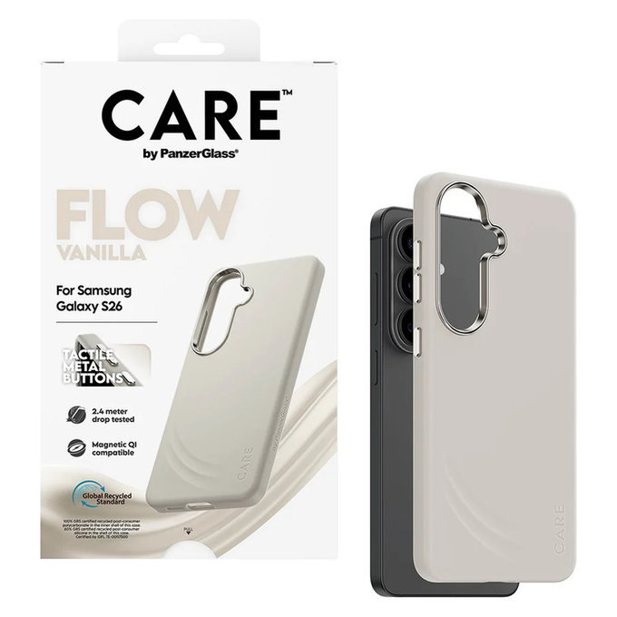 Étui FLOW avec QI pour Samsung Galaxy S26, Vanilla, PanzerGlass