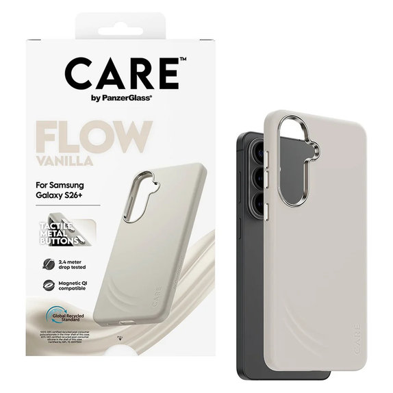 Étui FLOW avec QI pour Samsung Galaxy S26+, Vanilla, PanzerGlass