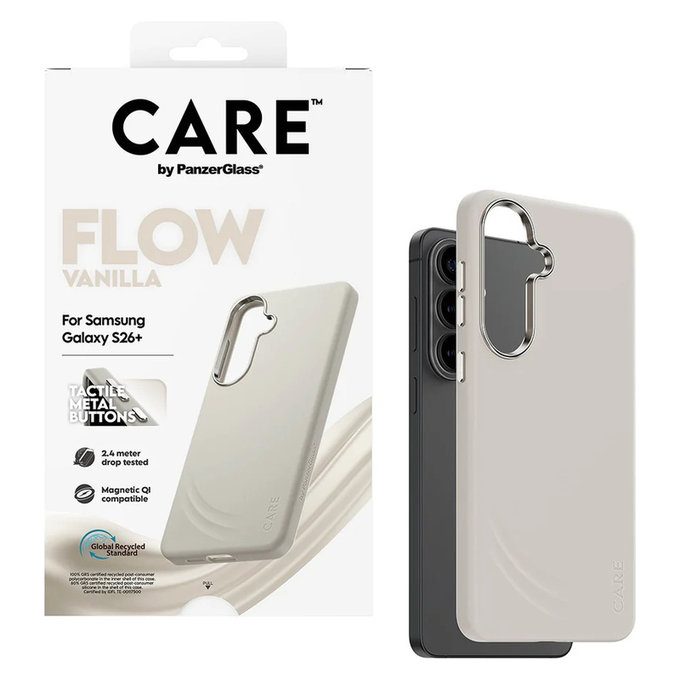 Étui FLOW avec QI pour Samsung Galaxy S26+, Vanilla, PanzerGlass