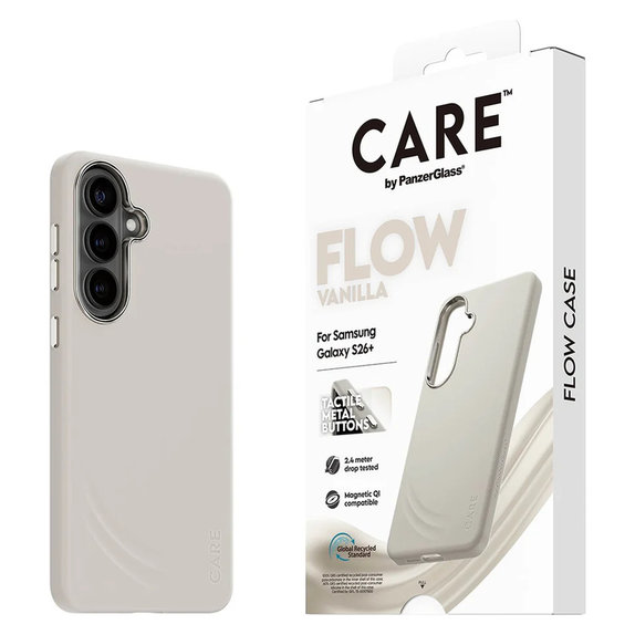 Étui FLOW avec QI pour Samsung Galaxy S26+, Vanilla, PanzerGlass