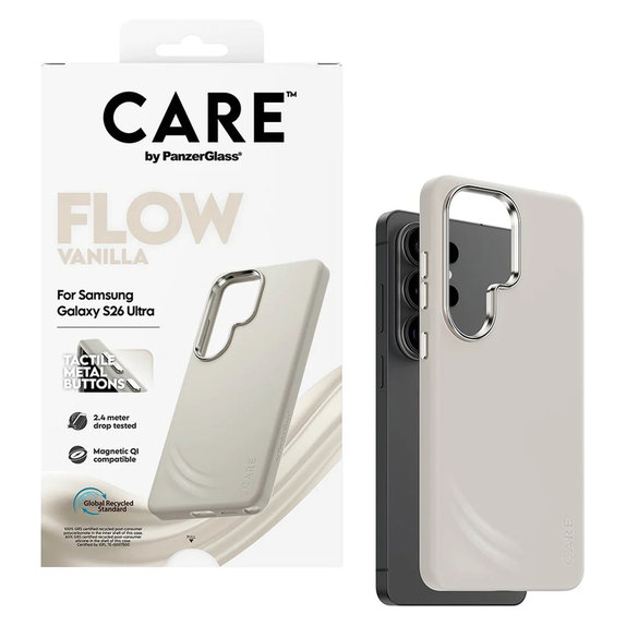 Étui FLOW avec QI pour Samsung Galaxy S26 Ultra, Vanilla, PanzerGlass