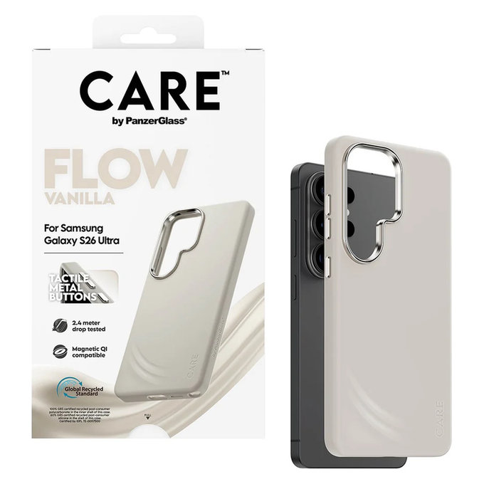 Étui FLOW avec QI pour Samsung Galaxy S26 Ultra, Vanilla, PanzerGlass