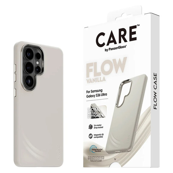 Étui FLOW avec QI pour Samsung Galaxy S26 Ultra, Vanilla, PanzerGlass