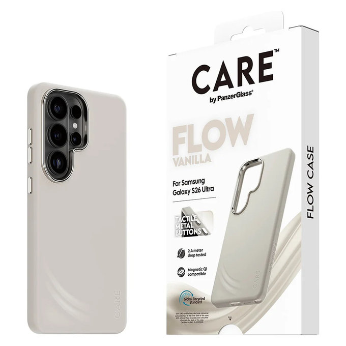 Étui FLOW avec QI pour Samsung Galaxy S26 Ultra, Vanilla, PanzerGlass