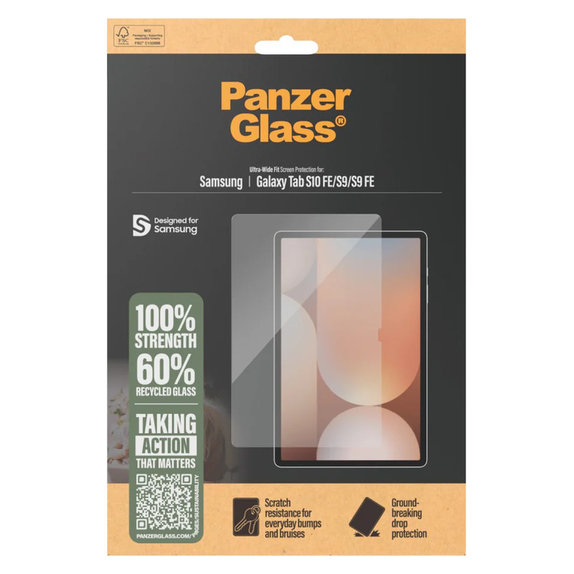 Verre trempé UWF pour Samsung Galaxy Tab S10 FE/S9/S9 FE, Clair, PanzerGlass
