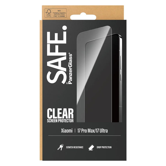 Verre trempé UWF pour Xiaomi 17 Ultra, Noir, SAFE by PanzerGlass