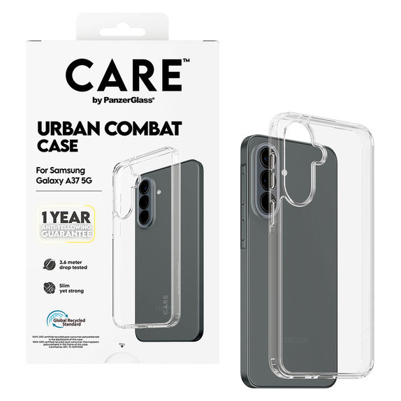 Étui Urban Combat pour Samsung Galaxy A37, Transparent, PanzerGlass