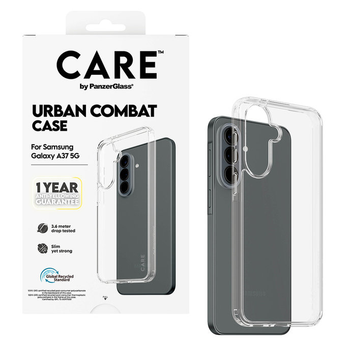 Étui Urban Combat pour Samsung Galaxy A37, Transparent, PanzerGlass