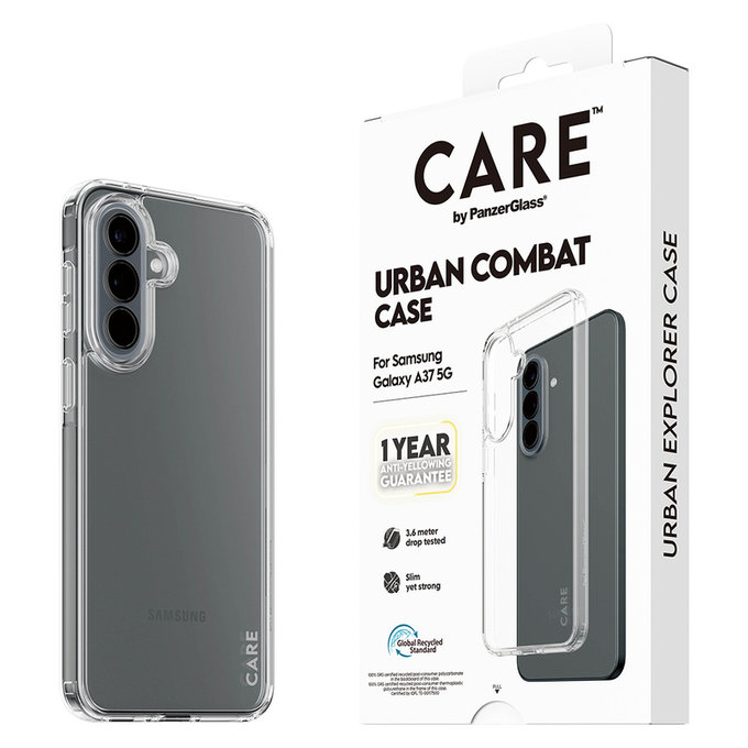 Étui Urban Combat pour Samsung Galaxy A37, Transparent, PanzerGlass