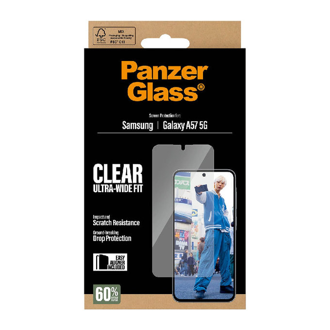 PanzerGlass - Verre trempé UWF avec applicateur pour Samsung Galaxy A57, transparent