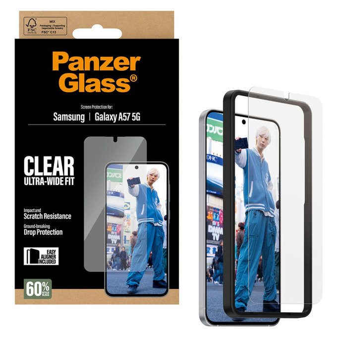 PanzerGlass - Verre trempé UWF avec applicateur pour Samsung Galaxy A57, transparent