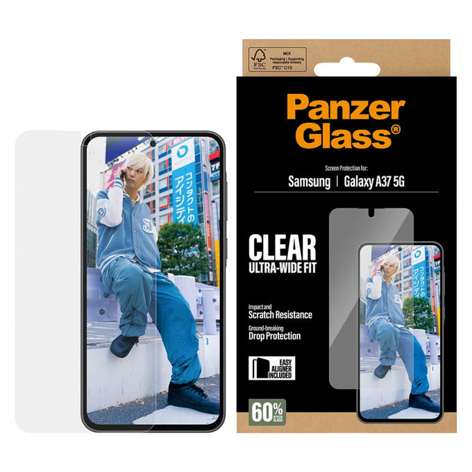 PanzerGlass - Verre trempé UWF avec applicateur pour Samsung Galaxy A37, transparent
