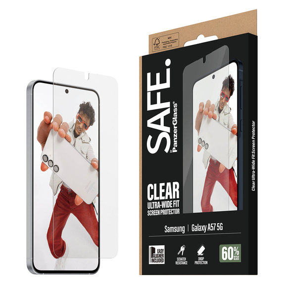 Verre trempé UWF avec applicateur pour Samsung Galaxy A57, Clair, SAFE by PanzerGlass