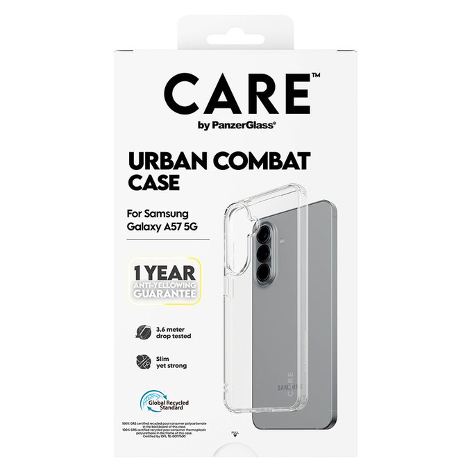 Étui Urban Combat pour Samsung Galaxy A57, Transparent, PanzerGlass