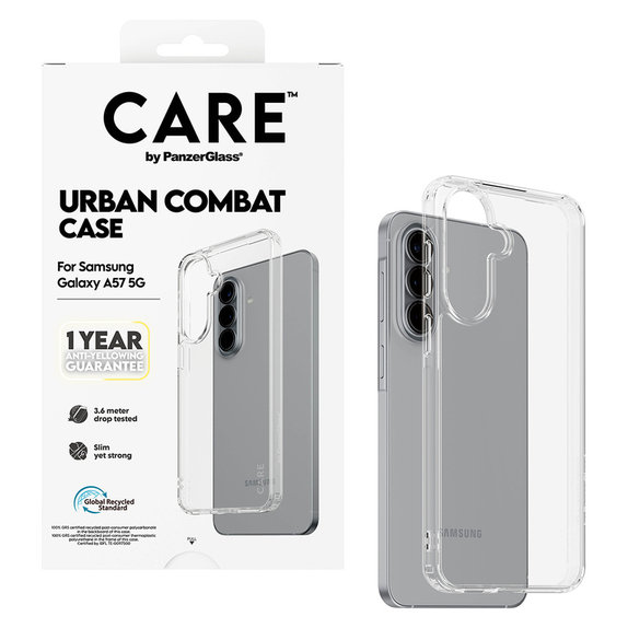 Étui Urban Combat pour Samsung Galaxy A57, Transparent, PanzerGlass
