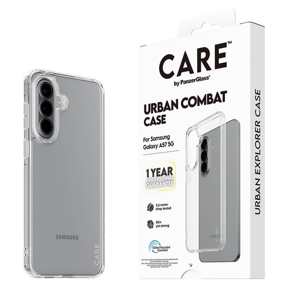 Étui Urban Combat pour Samsung Galaxy A57, Transparent, PanzerGlass