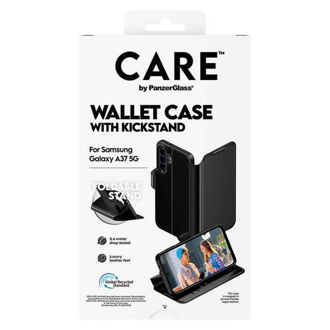 Étui Wallet Kickstand pour Samsung Galaxy A37, Noir, PanzerGlass