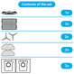 Kit de pièces de rechange pour Xiaomi Roborock Q7+, Q7 Max, Q7 Max+ (1x Brosse principale, 2x Filtre, 2x Brosse latérale – blanche, 2x Chiffon de vadrouille, 2x Sac à poussière)