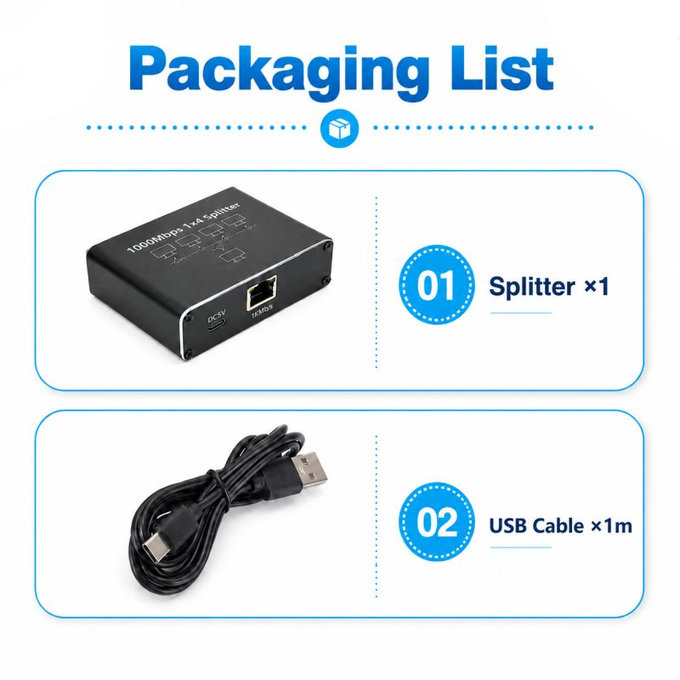 Switch Ethernet Gigabit 4 ports, RJ45, 1000 Mb/s