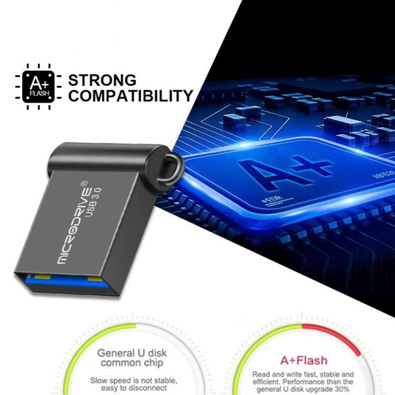 Clé USB métallique 64 Go, USB 3.0, argent