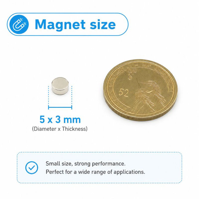 Aimant cylindrique en néodyme N35, 5 x 3mm, 200 pièces