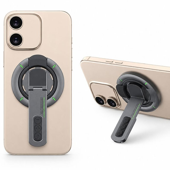 Support magnétique pour téléphone avec béquille, compatible avec MagSafe, noir