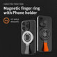 Support magnétique pour téléphone avec lanière, noir-orange
