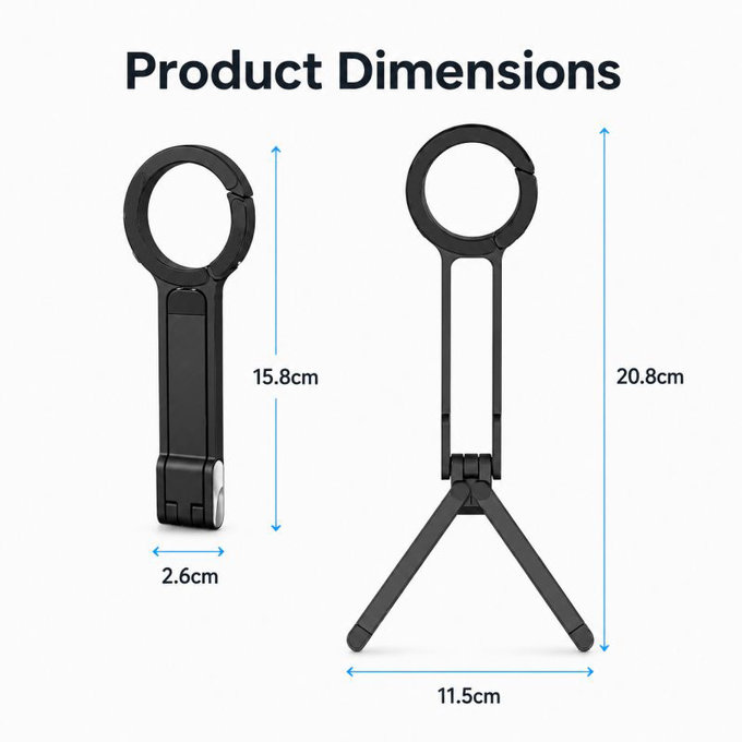 Support magnétique pliable pour téléphone, compatible avec MagSafe, noir