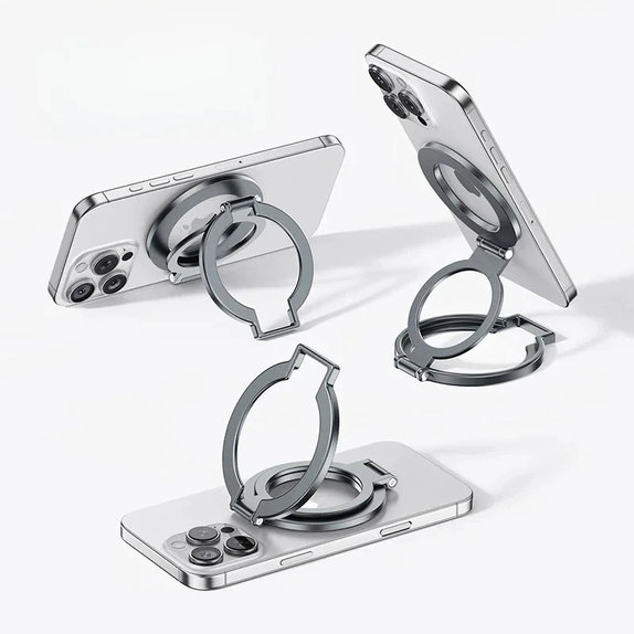 Anneau magnétique pliable pour téléphone, argent