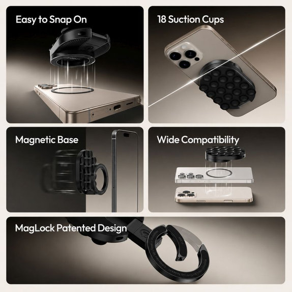 Support magnétique à ventouse Ulanzi MA39, noir
