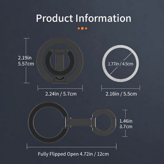 Support magnétique double face pliable pour MagSafe, noir