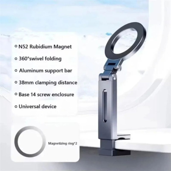 Support magnétique rotatif universel pour téléphone, gris